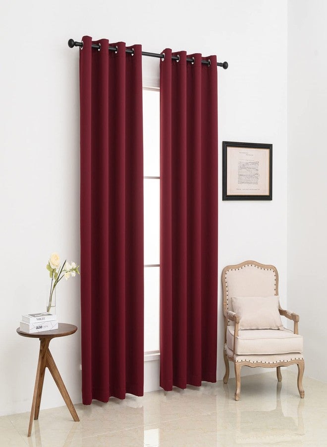 Pickluc Burgundy Blackout Curtains with Grommet 84 Inches Long 2 Panels, Light Blocking Window Drapes for Living Room, Thermal Insulated, Noise Reduction, Privacy Protection, 52" Wide x 84" Length - Image 2